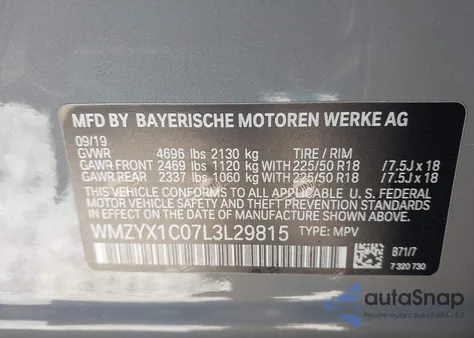 2020 Mini Countryman Cooper S из США, поврежденный, VIN WMZYX1C07L3L29815